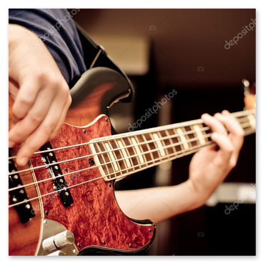 Bassist live mit tiefem Groove